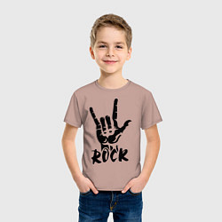 Футболка хлопковая детская Real Rock, цвет: пыльно-розовый — фото 2