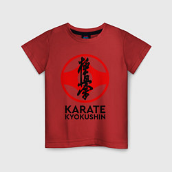 Футболка хлопковая детская Karate Kyokushin, цвет: красный