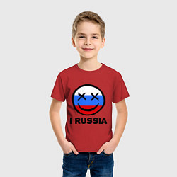 Футболка хлопковая детская I russia, цвет: красный — фото 2