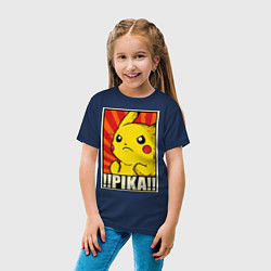 Футболка хлопковая детская Pikachu: Pika Pika, цвет: тёмно-синий — фото 2