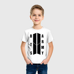 Футболка хлопковая детская BTS ARMY, цвет: белый — фото 2