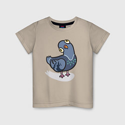 Детская футболка Удивленный голубь
