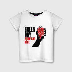 Футболка хлопковая детская Green Day: American idiot, цвет: белый