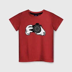 Футболка хлопковая детская Фотограф, цвет: красный
