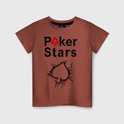 Футболка хлопковая детская Poker Stars, цвет: кирпичный