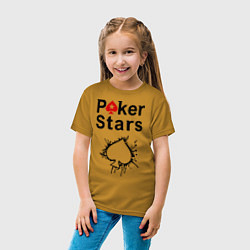 Футболка хлопковая детская Poker Stars, цвет: горчичный — фото 2