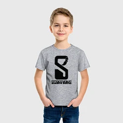 Футболка хлопковая детская Scorpions logo, цвет: меланж — фото 2