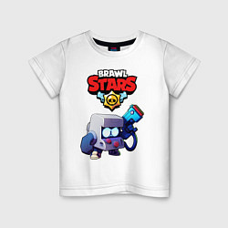 Футболка хлопковая детская BRAWL STARS 8-BIT, цвет: белый