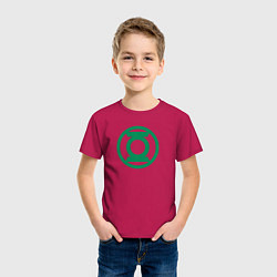Футболка хлопковая детская Зелёный Фонарь, цвет: маджента — фото 2