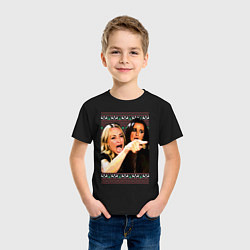 Футболка хлопковая детская Woman Yelling at a Cat, цвет: черный — фото 2
