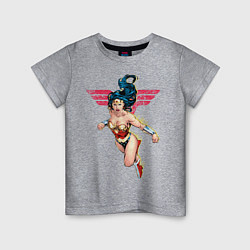 Футболка хлопковая детская Wonder Woman, цвет: меланж