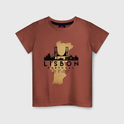 Футболка хлопковая детская Лиссабон Португалия, цвет: кирпичный