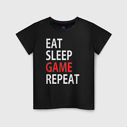 Детская футболка Eat sleep game repeat