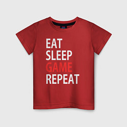 Детская футболка Eat sleep game repeat