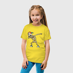 Футболка хлопковая детская Dab Skeleton, цвет: желтый — фото 2