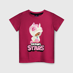 Футболка хлопковая детская Leon Unicorn Brawl Stars, цвет: маджента