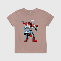 Футболка хлопковая детская UNDERTALE, цвет: пыльно-розовый