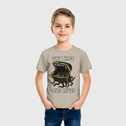 Футболка хлопковая детская Why I Have Trust Issues, цвет: миндальный — фото 2