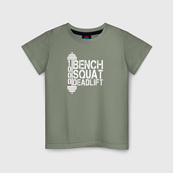 Детская футболка Bench, squat, deadlift