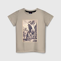 Детская футболка Рыцарь, пинающий Дракона баллада о рыцаре Джоне Ла