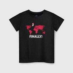 Футболка хлопковая детская Finally!, цвет: черный