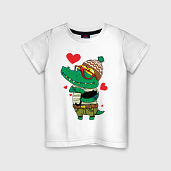 Детская футболка Модный крокодил