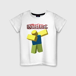 Футболка хлопковая детская Roblox Dab, цвет: белый