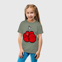 Футболка хлопковая детская Боксерские перчатки, цвет: авокадо — фото 2