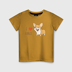 Детская футболка I LOVE CORGI