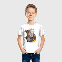 Футболка хлопковая детская The Witcher, Ведьмак, цвет: белый — фото 2