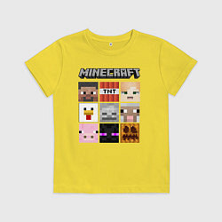 Футболка хлопковая детская MINECRAFT, цвет: желтый