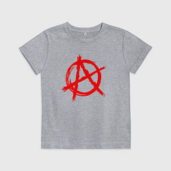 Футболка хлопковая детская АНАРХИЯ, цвет: меланж