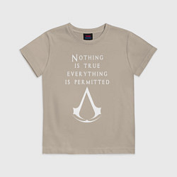 Футболка хлопковая детская ASSASSINS CREED, цвет: миндальный