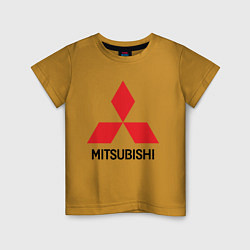 Футболка хлопковая детская MITSUBISHI, цвет: горчичный