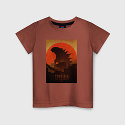 Детская футболка Godzilla and red sun