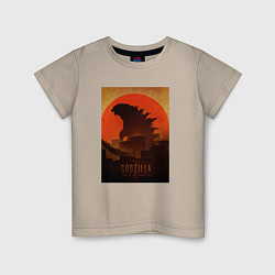 Детская футболка Godzilla and red sun