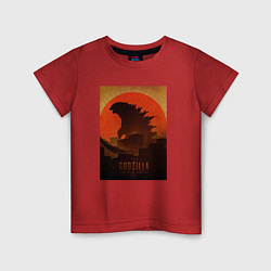 Детская футболка Godzilla and red sun