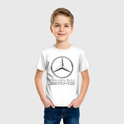 Футболка хлопковая детская MERCEDES-BENZ AMG, цвет: белый — фото 2