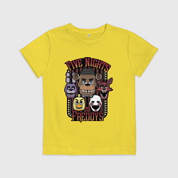 Футболка хлопковая детская FIVE NIGHTS AT FREDDYS, цвет: желтый
