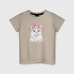 Детская футболка Котик В Цветах