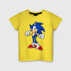 Футболка хлопковая детская Sonic, цвет: желтый