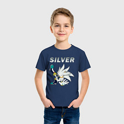 Футболка хлопковая детская SONIC Silver, цвет: тёмно-синий — фото 2