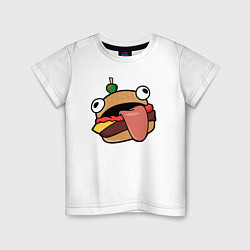 Футболка хлопковая детская Fortnite Burger, цвет: белый