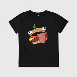 Футболка хлопковая детская Fortnite Burger, цвет: черный