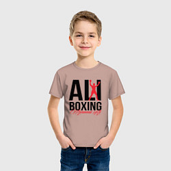 Футболка хлопковая детская Muhammad Ali, цвет: пыльно-розовый — фото 2