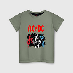 Футболка хлопковая детская ACDC, цвет: авокадо