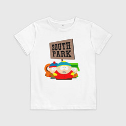 Футболка хлопковая детская ЮЖНЫЙ ПАРК, цвет: белый