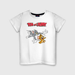 Футболка хлопковая детская Tom & Jerry цвета белый — фото 1