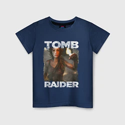 Футболка хлопковая детская TOMB RAIDER, цвет: тёмно-синий