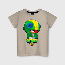 Футболка хлопковая детская LEON - BRAWL STARS, цвет: миндальный